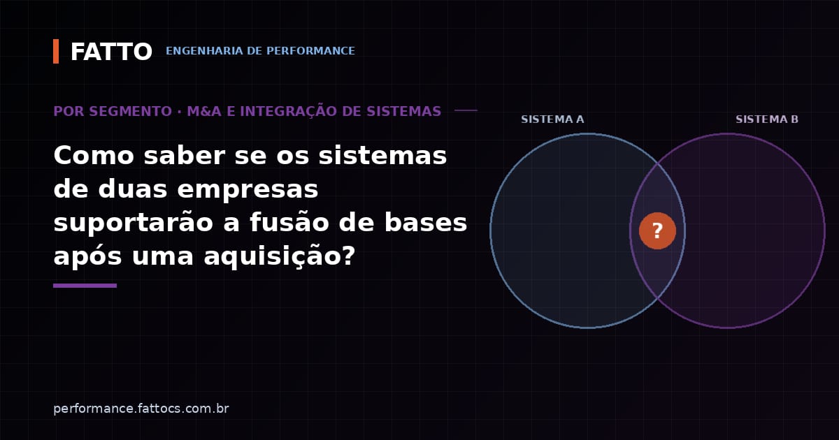 Como saber se os sistemas de duas empresas suportarão a fusão de bases após uma aquisição?