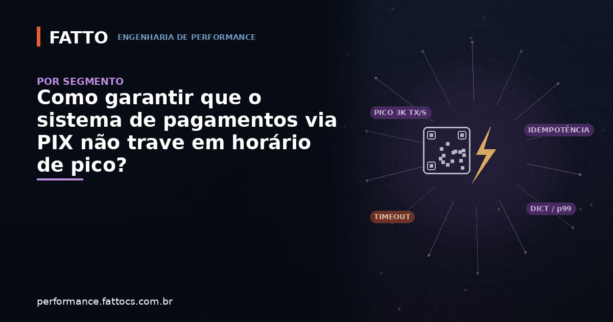 Como garantir que o sistema de pagamentos via PIX não trave em horário de pico?