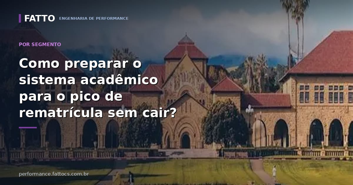 Como preparar o sistema acadêmico para o pico de rematrícula sem cair?