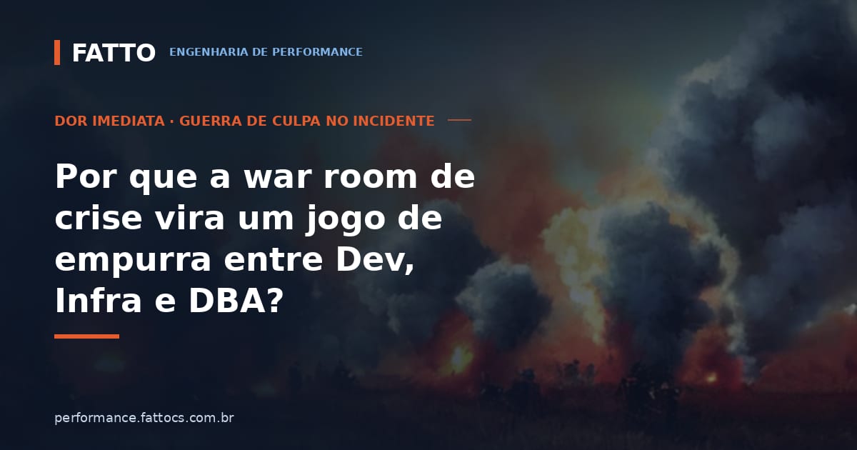 Por que a war room de crise vira um jogo de empurra entre Dev, Infra e DBA?